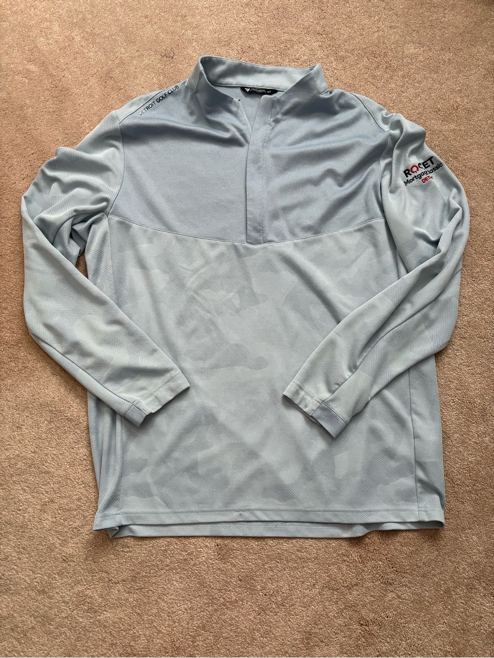 Men's Long-Sleeve Pullover Quarter-Zip - Light Blue